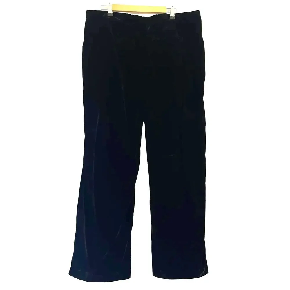 Old Navy Velvet Taylor Wide‎ Leg Trouser Womens XL Pants Holiday NYE Party Glam